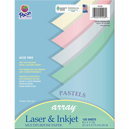 PACON Pastel Multipurpose Paper Array, 8.5x11, PK300 P101048